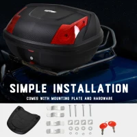 HOMCOM 48L Motorcycle Trunk Travel Luggage Storage Box Accessory Modern Tough Style - Black(m-5)