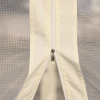 Outsunny Gazebo da Giardino 3x3m con Zanzariera, Telaio in Acciaio e Doppio Tettuccio, Bianco(m-9)