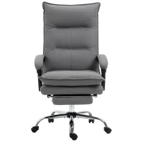 Vinsetto Bürostuhl mit Massagefunktion, Heizfunktion, Fernbedienung, ausfahrbare Fußstütze, neigbar, grau(m-1)