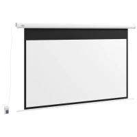 HOMCOM Telo per Proiettore 84" 16:9 Motorizzato con Telecomando, 215x8x140cm, Bianco(m-10)