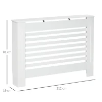 HOMCOM Cache-radiateur couverture radiateur Design à Lattes Panneau Cabinet dim. 112L x 19l x 81H cm MDF Blanc(m-3)
