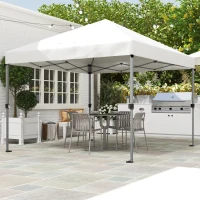 Outsunny 3 x 3m Pop-Up Gazebo, with Accessories - White(m-2)