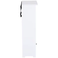 HOMCOM Sideboard, Küchenkommode mit 3 Fächern, Badschrank, Aufbewahrungsschrank, Küchenschrank, Beistellschrank für Wohnzimmer, Schlafzimmer, Weiß, 40 x 23 x 80 cm(m-7)