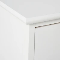 HOMCOM Set 2 Comodini in Legno Bianco con 1 Cassetto e 1 Armadietto in Stile Rétro per Camera da Letto, 35x30x49cm(m-9)