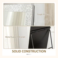 HOMCOM Full Length Mirror Free Standing Mirror Dressing Mirror with PS Frame Modern Wall Mirror for Living Room and Bedroom 34 x 144cm, Silver(m-7)
