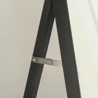 HOMCOM Specchio a Figura Intera con Supporto Posteriore e Cornice, in Legno e Vetro, 37x3x157 cm, Nero e Oro(m-9)