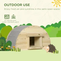 PawHut Hedgehog House, Small Animal Station, for Gardens - Natural Finish(m-5)