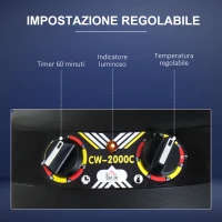 HOMCOM Casco Asciugacapelli 1180W ad Altezza Regolabile con Timer 60 Minuti e Ruote Girevoli, 65x65x115-165 cm, Nero(m-6)