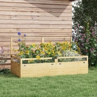 Outsunny Hochbeet Pflanzkasten Kräuterbeet, wetterbeständig, 1 Spalier, 183 x 98,5 x 95 cm, Natur(m-2)