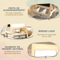 AIYAPLAY Caballete para Niños 3 en 1 Pizarra Caballete de Doble Cara Pizarra Blanca Caballete para Dibujo 58x50,5x109 cm Natural(m-5)