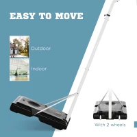 SPORTNOW 2.6-3.1m Adjustable Basketball Hoop and Basketball Stand w/ Backboard and Weighted Base, Portable on Wheels, White(m-6)
