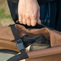 PawHut 60cm Foldable Pet Carrier, with Cushion, for Mini Dogs and Cats - Brown(m-9)