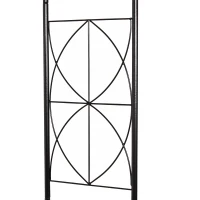 Outsunny Rosenbogen aus Metall Rankhilfe für Kletterpflanzen Gartenbogen mit Spitze Metallstruktur Torbogen Rankbogen für Rosen Bögen Rankgitter Rosenhilfe für Garten 114 x 30 x 230 cm Schwarz(m-9)
