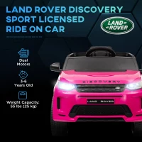 AIYAPLAY Licensed Land Rover Discovery Sport, 12V Kids Ride on Car w/ Remote Control, Lights, Music, Horn, for 3-6 Years, Pink(m-4)