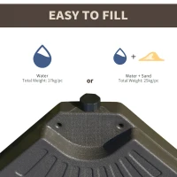 Outsunny Set of 4 Fillable Parasol Weights - 100kg(m-6)
