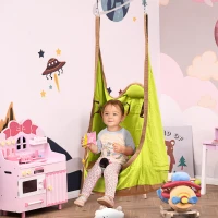 Outsunny Hanging Pod Swing Seat 100% Cotton Child Hammock Chair with Cushion Tent for Indoor Outdoor Garden(m-2)