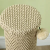 PawHut Kratzbaum für Katzen, mit Pad, Säule und Spielball, Teppich und Sisal, 84 cm, Hellbraun(m-9)