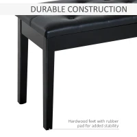 HOMCOM PU Leather Upholstered Piano Stool Makeup Stool Bench Dressing Table Seat with Storage 76x36x50cm, Black(m-6)
