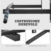 HOMCOM Barra per Trazione a Muro Professionale con Struttura in Acciaio, 113 x 41 x 20cm, Nero(m-6)