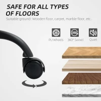 HOMCOM Executive Office Chair, Faux Leather Desk Chair with Height Adjustable, Swivel Wheels and Tilt Function, Computer Chair for Home Office and Study Room, Black(m-6)