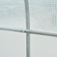Outsunny 3.5 x 2 x 2 m Polytunnel Greenhouse, Walk-in Green House for Garden with Mesh Windows, Galvanised Steel Frame, White(m-8)