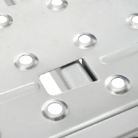 DURHAND Scala Telescopica a 5 Posizioni con 2 Piattaforme di Sicurezza, in Alluminio, PP e TPR, 339x76x10 cm, Argento(m-9)