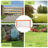 HOMCOM Fußballtor Set, leicht, einfache Montage, Tragetasche, Stahlrohre, 183x90x90 cm, Orange(m-7)