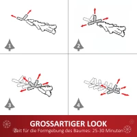 HOMCOM Künstlicher Weihnachtsbaum 1,8 m Christbaum Schnee getaucht Design Tannenbaum 603 Äste flammhemmend PVC Dunkelgrün Ø90 x 180 cm(m-5)