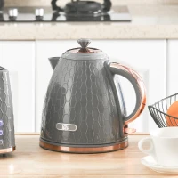 HOMCOM 3kW Rapid Boil Honeycomb Kettle - Grey(m-2)