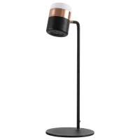 HOMCOM Tischlampe Nachttischlampe Tischleuchte LED 90° verstellbar Industrial Stil Metall Schwarz+Gold 27 x 24 x 51 cm(m-10)