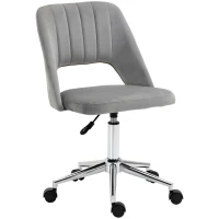 Vinsetto Sedia da Ufficio Ergonomica e Girevole, Sedia Imbottita per Scrivania con Altezza Regolabile, Grigio 49x60x79-91cm(m-1)