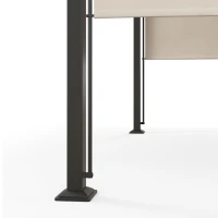 Outsunny 3 x 3(m) Outdoor Pergola, Garden Pergola Gazebo with Adjustable Canopy, Beige(m-9)