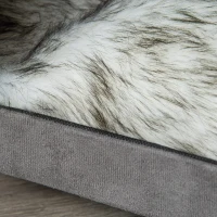 PawHut Cueva para Gatos 2 en 1 Taburete Reposapiés con Tapa Extraíble Orificio de Entrada Cojín Lavable y Patas Elevadas de Madera para Interior 60x45x44,5 cm Gris(m-9)