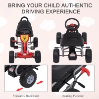 HOMCOM Kids Children Pedal Go Kart Manual Ride On Car Outdoor Fun Vehicle for 3-4 Years Old(m-4)