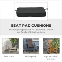 Outsunny Set of 6 Chair Cushion Seat Pads Dining Chair w/ Straps Indoor Outdoor Removable Tie On Garden Patio Black(m-6)