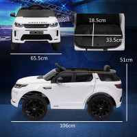 AIYAPLAY Licensed Land Rover Discovery Sport, 12V Kids Ride on Car w/ Remote Control, Lights, Music, Horn, for 3-6 Years, White(m-3)