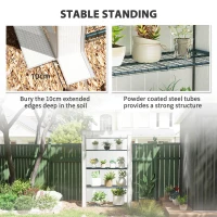 Outsunny Four-Tier Mini Greenhouse - Grey/White(m-7)