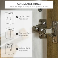 HOMCOM Kitchen Sideboard, Glass Door Storage Cabinet, Accent Cupboard with Adjustable Shelf for Dining Room, Living Room, Distressed White(m-7)