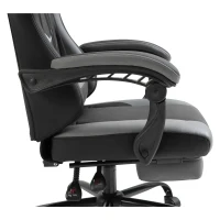 Fauteuil de bureau gamer revêtement synthétique gris noir(m-8)