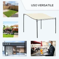 Outsunny Gazebo Pergola 3x3m da Giardino con Tenda Impermeabile Crema(m-4)