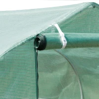 Outsunny Walk-in Polytunnel Greenhouse, Outdoor Garden Tunnel Greenhouse Tent with Zipped Roll-Up Door and 6 Mesh Windows, 3 x 2M(m-8)