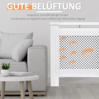 HOMCOM Heizkörperverkleidung Heizkörperabdeckung Heizungsverkleidung, MDF, Weiß, B78 x D19 x H82cm(m-4)