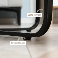 HOMCOM Lot de 2 tables gigognes tables basses rondes style industriel plateau aspect bois clair et piètement en métal noir(m-5)