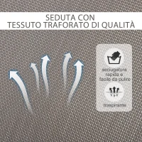 Outsunny Sedia a Dondolo Design Moderno per Interni ed Esterni Texteline 154x80x84cm Grigio(m-6)