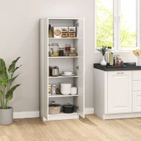 HOMCOM Mobile Multiuso Moderno con 5 Ripiani e Livelli Regolabili, in Legno, 60x31.5x165 cm, Bianco(m-8)