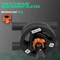 SPORTNOW Tib Bar with 2 x 5kg Olympic Weight Plates, Tibialis Trainer Calf Raise Machine for Shin Splints and Knee Pain Relief, for Home, Gym, Lifting and Strength Training(m-6)