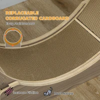 PawHut Cat Wheel with Brake, Scratching Pads - Walnut Brown(m-7)