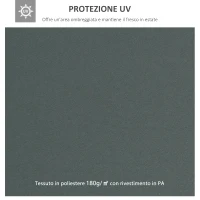 Outsunny Copertura per Gazebo 4x3 m a 2 Livelli in Poliestere con Cinghie e 10 Fori di Drenaggio, Grigio Antracite(m-4)