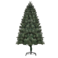 HOMCOM Weihnachtsbaum Ø90 x 180 cm, künstliche Tanne, realistisches Nadelkleid, Grün