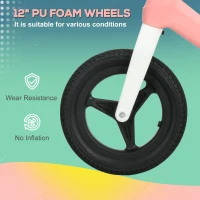 AIYAPLAY Balance Bike with Adjustable Seat and Handlebar, PU Wheels, No Pedal, for Ages 30-60 Months -Pink(m-6)